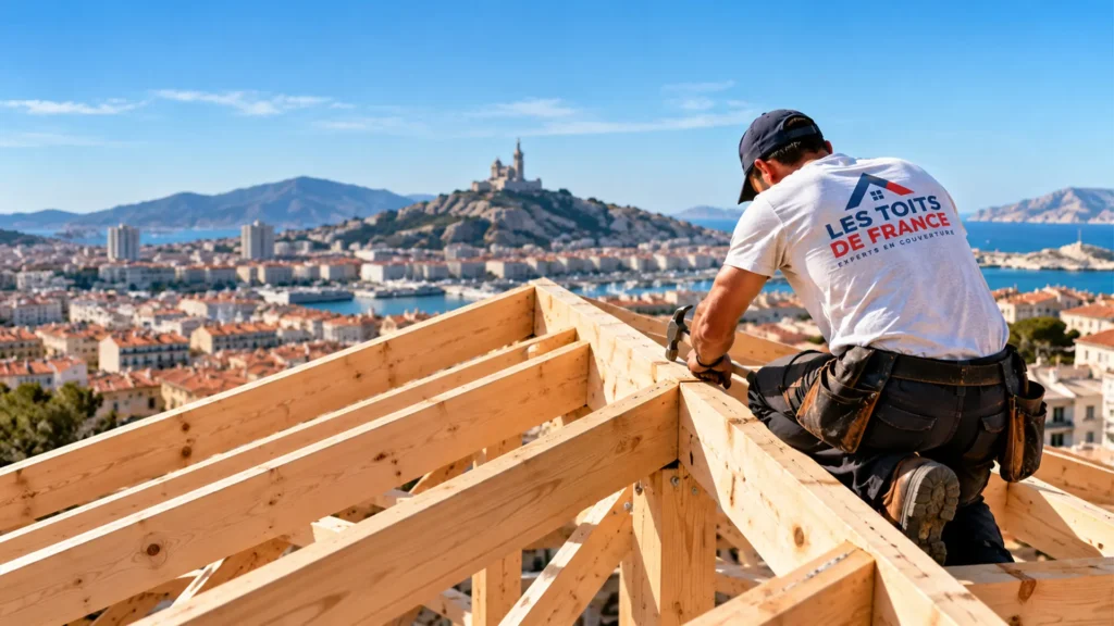 Charpentier à Marseille réalisant des travaux de charpente en bois